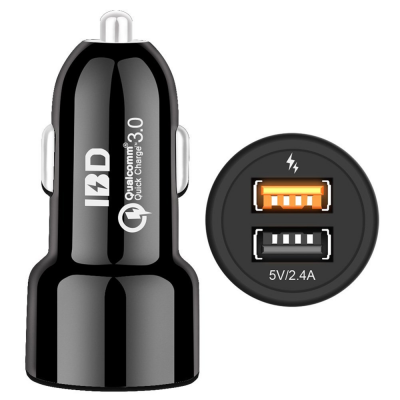 QC3.0 Car Charger Dual USB  Car Fast Charge Car Mobile Charger Good Quality